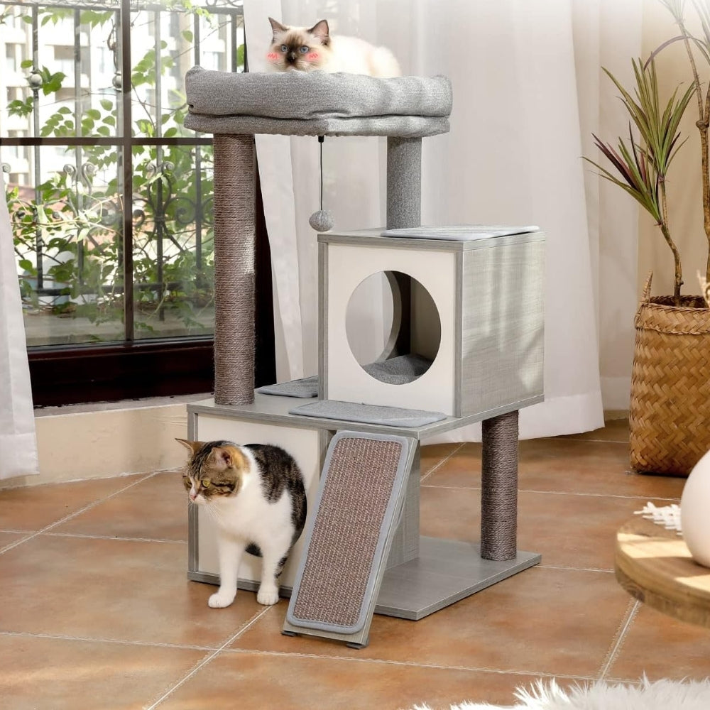 Cat Tree House Condo Cat’s Activity Center with Double Condo